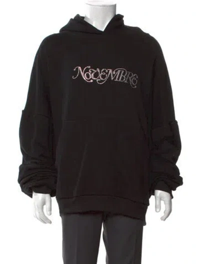 Pre-owned Glass Cypress Graphic Print Crew Neck Hoodie In Black