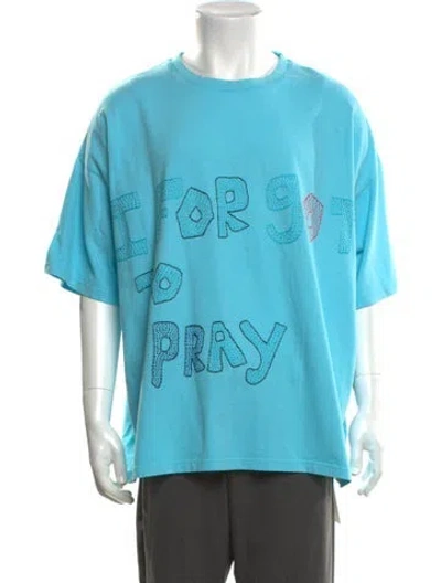 Pre-owned Glass Cypress Graphic Print Crew Neck T-shirt W/ Tags In Blue