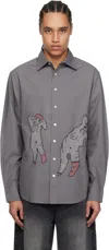 Glass Cypress Gray Double Lady Tailored Shirt In Gray