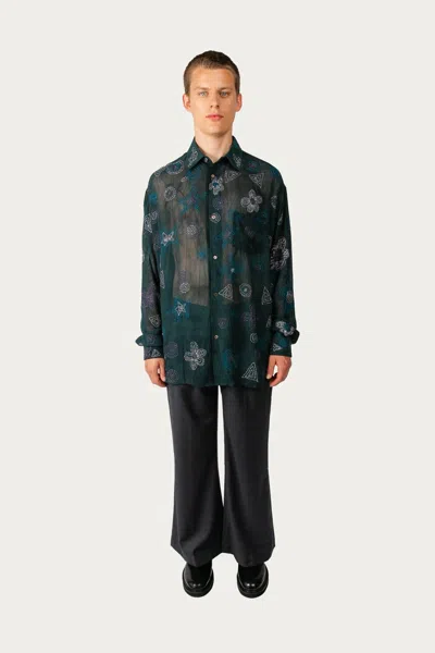 Glass Cypress Green Floral Shirt Green