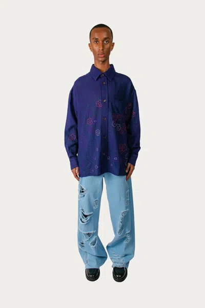 Glass Cypress Gustav Flannel Blue