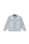 Glass Cypress Light Blue Hand-enbroidered Denim Jacket In Blue