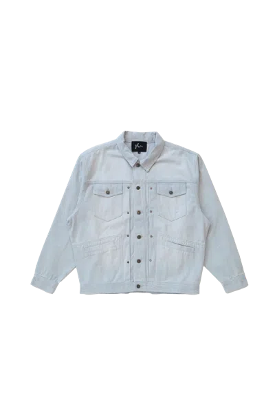 Glass Cypress Light Blue Hand-enbroidered Denim Jacket