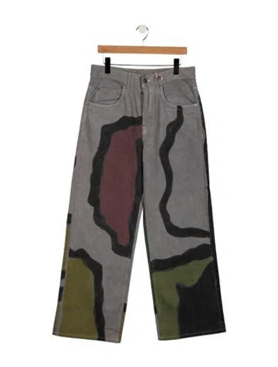 Pre-owned Glass Cypress Mid-rise Straight Leg Jeans In Grey