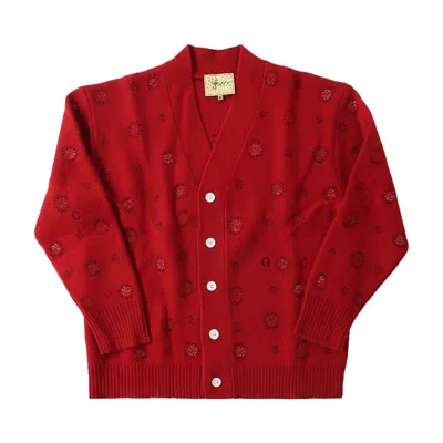 Pre-owned Glass Cypress Monogram Cardigan 'red' | Men's Size Xl