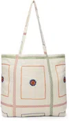 Glass Cypress Off-white Quilted Tote In White