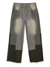 Glass Cypress Panelled Frayed Jeans In Gray