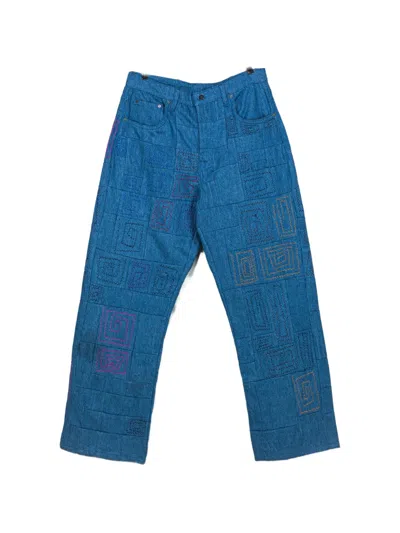 Glass Cypress Patchwork Embroidered Jeans In Blue