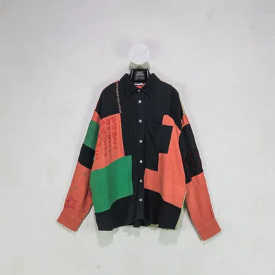 Glass Cypress Patchwork Gauze Flannel Black In Multi