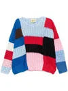 Glass Cypress Blue Colour-block Sweater In Blau