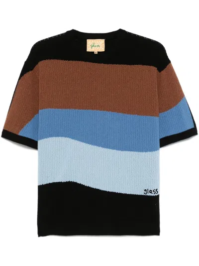 Glass Cypress Pointelle-knit Sweater In Black