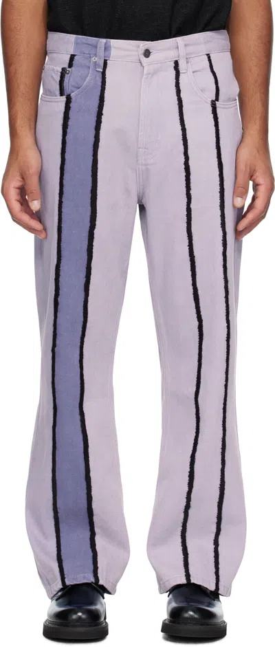 Glass Cypress Purple Paneled Flare Jeans