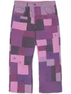 GLASS CYPRESS PURPLE PICNIC PATCHWORK LOOSE JEANS