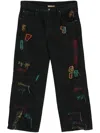Glass Cypress Reconstructed Shredded Denim Black Jeans In Black
