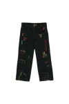 Glass Cypress Reconstructed Shredded Denim Black Jeans