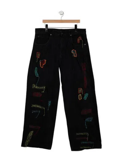 Pre-owned Glass Cypress Straight-leg Jeans In Black