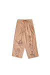 Glass Cypress Tan Hand-embroidered Pleated Trouser