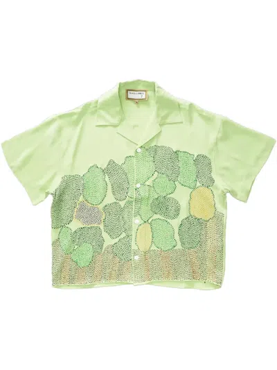 Glass Cypress Kids' Trees On Green Silk "green" Shirt