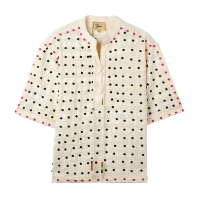 Glass Cypress Washed Linen Button Tunic White