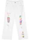 GLASS CYPRESS WHITE EMBROIDERED STRAIGHT-LEG JEANS