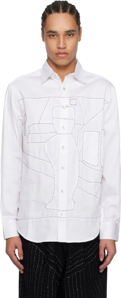 Glass Cypress White Little Boy Cutout Tailored Shirt