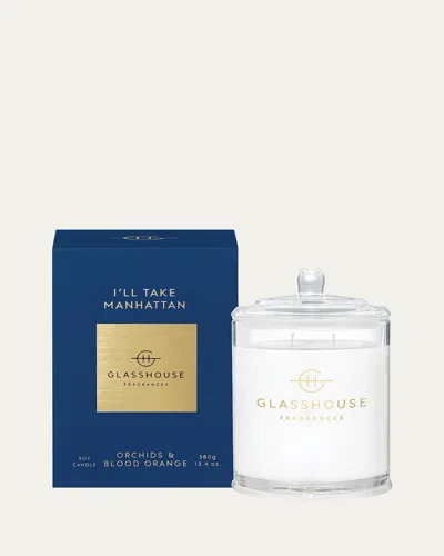 Glasshouse Fragrances 13.4 Oz. I'll Take Manhattan Candle In White