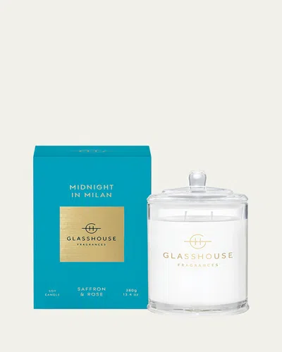 Glasshouse Fragrances 13.4 Oz. Midnight In Milan Scented Candle In Blue