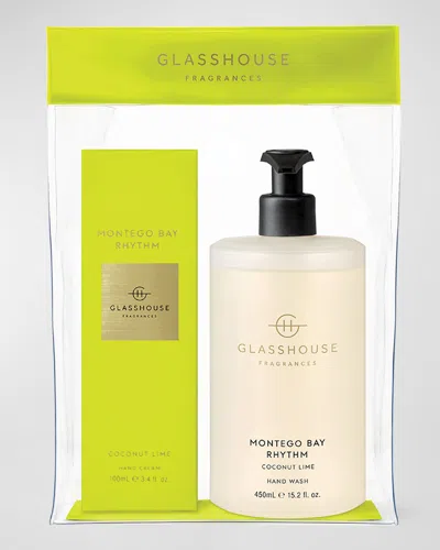 Glasshouse Fragrances 18.6 Oz. Montego Bay Rhythm Hand Set In Transparent