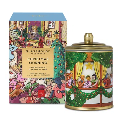 Glasshouse Fragrances Christmas Morning Candle, 13.4 Oz. In Green