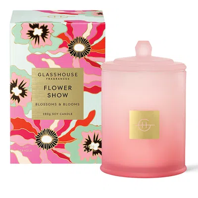 Glasshouse Fragrances Flower Show Candle, 13.4 Oz. In Pink