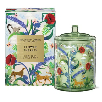 Glasshouse Fragrances Flower Therapy Hydrangea & Wild Poppy Candle, 13.4 Oz.