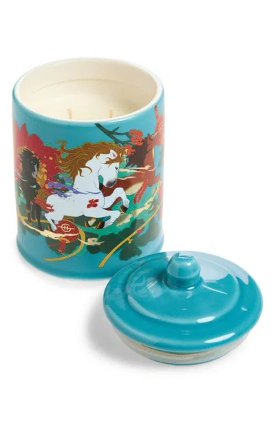 Glasshouse Fragrances Freedom Of The Horse Scented Candle In Blue