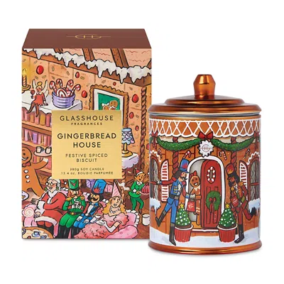 Glasshouse Fragrances Gingerbread House Candle, 13.4 Oz. In Brown