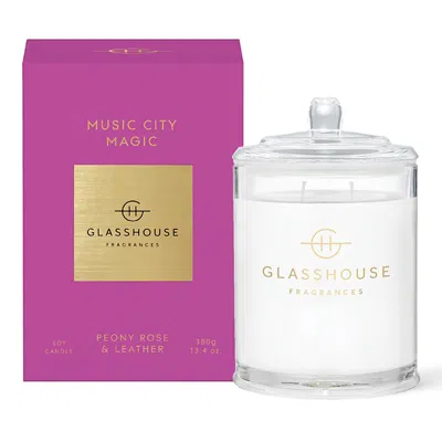 GLASSHOUSE FRAGRANCES GLASSHOUSE FRAGRANCE MUSIC CITY MAGIC CANDLE 13.4 OZ.