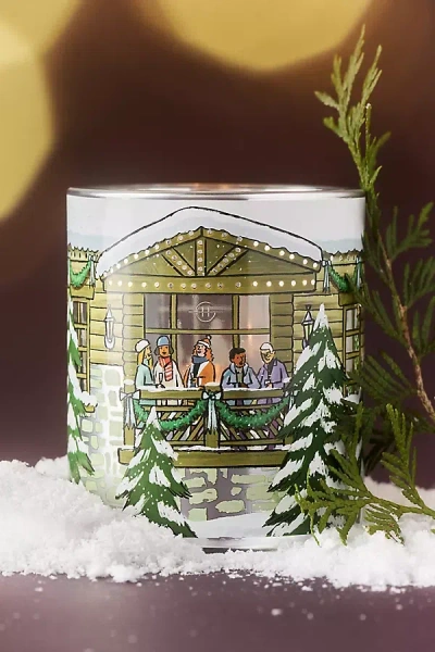 Glasshouse Fragrances Glasshouse Woody White Christmas Boxed Glass Candle In Green