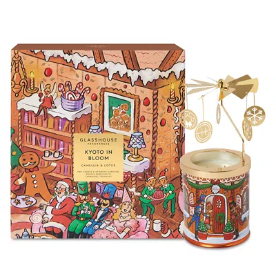 Glasshouse Fragrances Kyoto In Bloom 13.4 oz Candle & Spinning Carousel In Brown