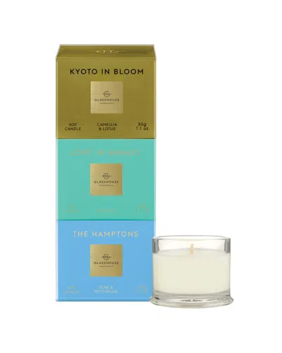 Glasshouse Fragrances Kyoto In Bloom 3x30g Candle Trio In Multi