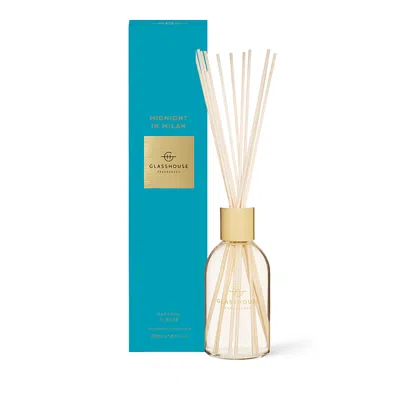 Glasshouse Fragrances Midnight In Milan Reed Diffuser, 8.4 oz In Transparent