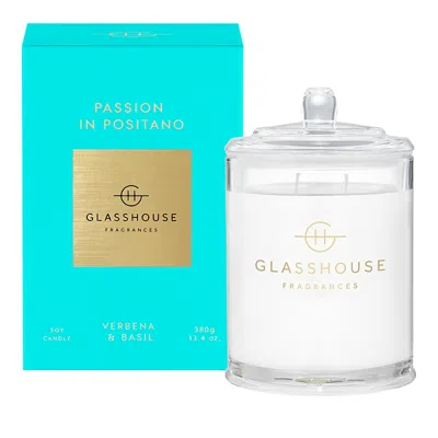 Glasshouse Fragrances Passion In Positano Verbena & Basil Candle, 13.4 Oz. In Clear