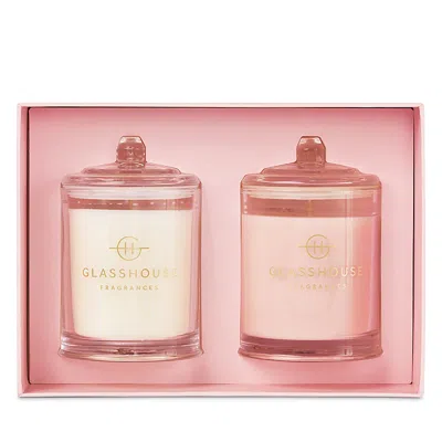 Glasshouse Fragrances Radiance In Bloom Candle Duo Gift Set In Pink