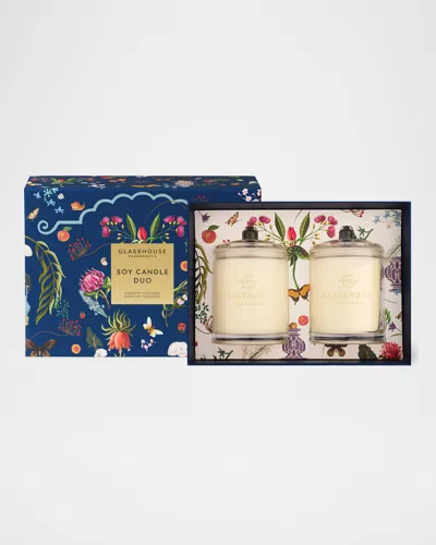 Glasshouse Fragrances Country Couture & Forever Florence Soy Candle Duo In Blue