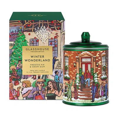Glasshouse Fragrances Winter Wonderland Candle, 13.4 Oz. In Green