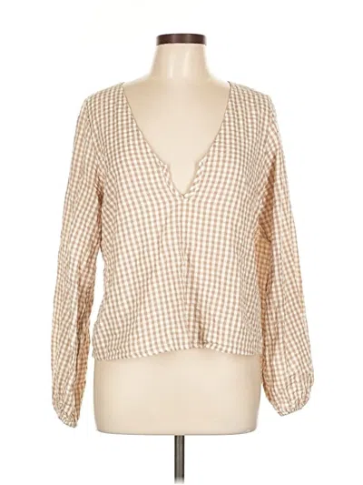 Pre-owned Glassons 3/4 Sleeve Blouse In Brown
