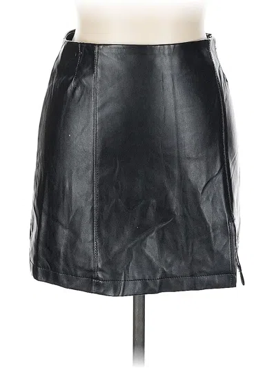 Pre-owned Glassons Faux Leather Skirt In Black