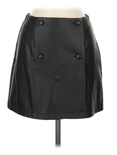 Pre-owned Glassons Faux Leather Skirt In Black