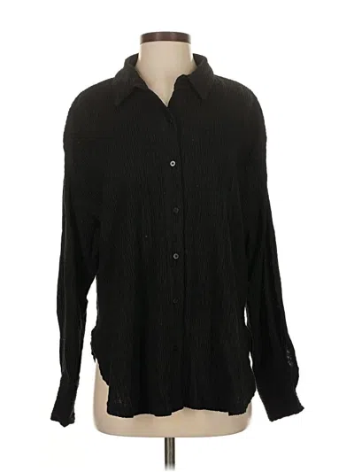 Pre-owned Glassons Long Sleeve Blouse In Black