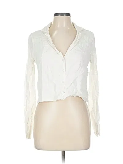 Pre-owned Glassons Long Sleeve Blouse In White