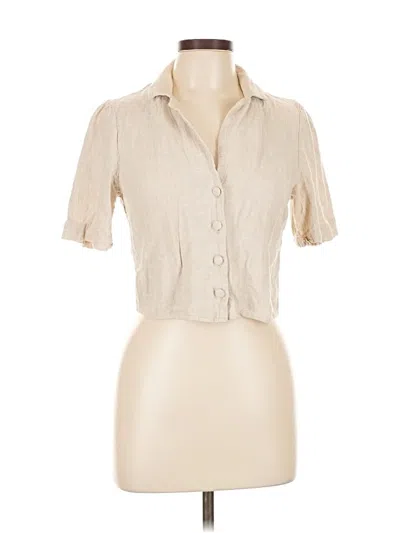 Pre-owned Glassons Short Sleeve Blouse In Brown