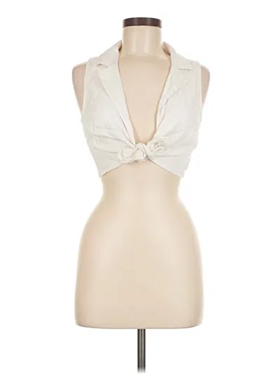 Pre-owned Glassons Sleeveless Blouse In White