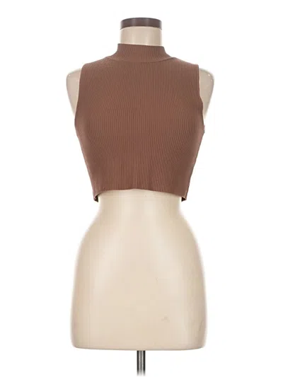 Pre-owned Glassons Sleeveless Top Brown Halter Neckline Tops